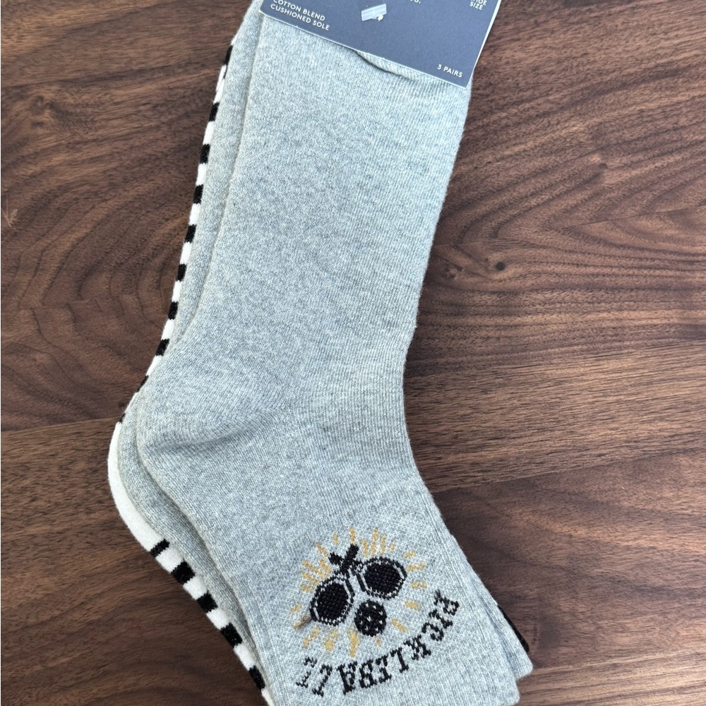 Universal Thread Gray Casual Socks with Pickleball Design 3 pack